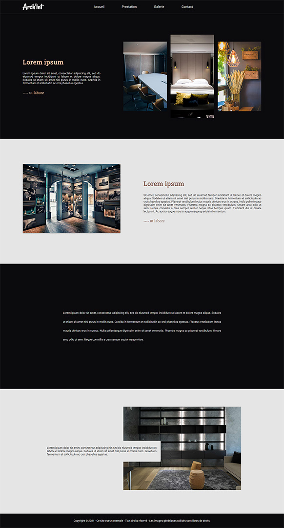 Réalisé par Alexy Garas : Screen du site web Arch'int